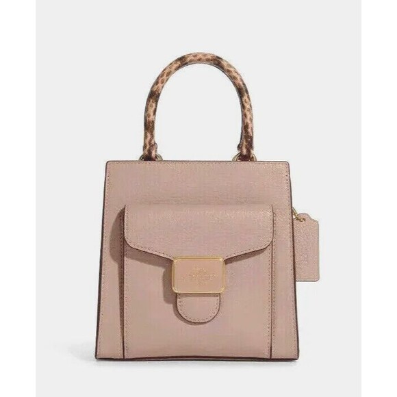 New Coach C6779 Mini Pepper Crossbody Pebble and Embossed Leather Shell Pink - Picture 2 of 5